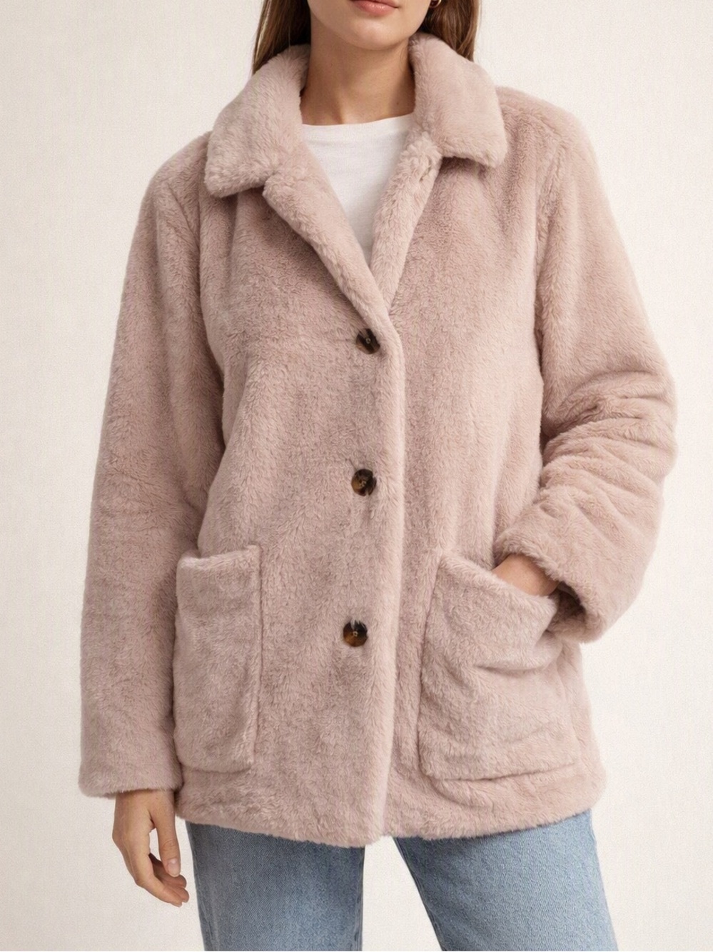 NWT Pink Faux Fur Jacket